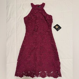 NWT Lulus High Neck Lace Fitted Dress